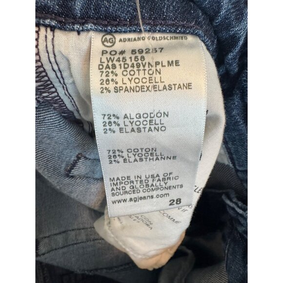 AG Adriano Goldschmied Wide Leg Crop Mid Rise Jeans Women Size 28 Blue Denim Mad - Picture 4 of 4